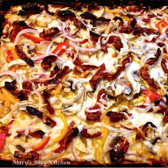 GF Thin Pizza Crust ~ Dairy and egg-free options.