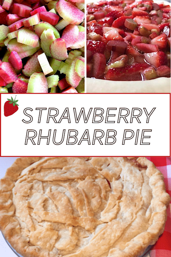 fresh homemade strawberry and rhubarb pie