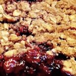 GF fruit crisp with rhubarb and berry