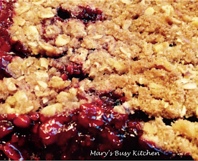 Gluten-Free Rhubarb & Berry (Rhuberry)  Fruit Crisp