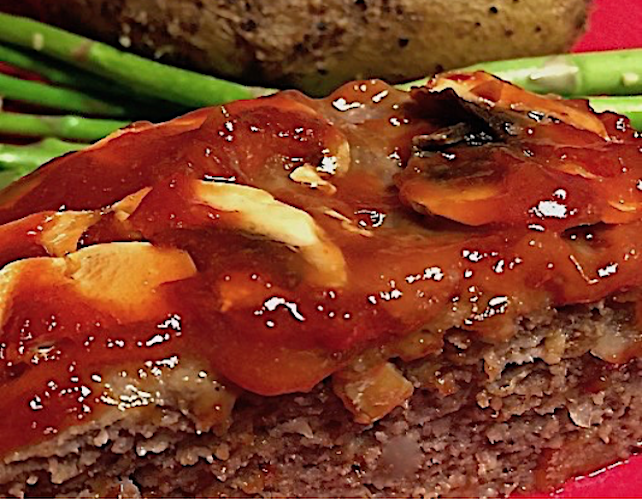 home-style meatloaf with sweet tomato sauce