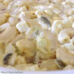 Macaroni salad with gluten and dairy-free options.