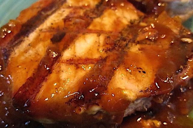 pork steak with homemade bbq sauce