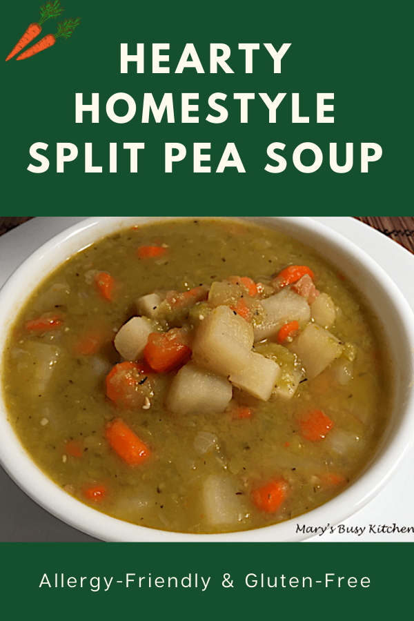 Homemade Split Pea Soup, gluten-free and allergy-friendly