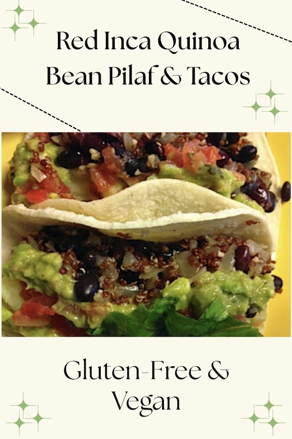 plant based tacos and bean pilaf