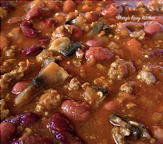 Homestyle Chili With Mushrooms  ~  Healthy & Hearty