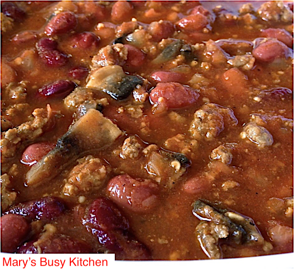 Homestyle Chili with mushrooms