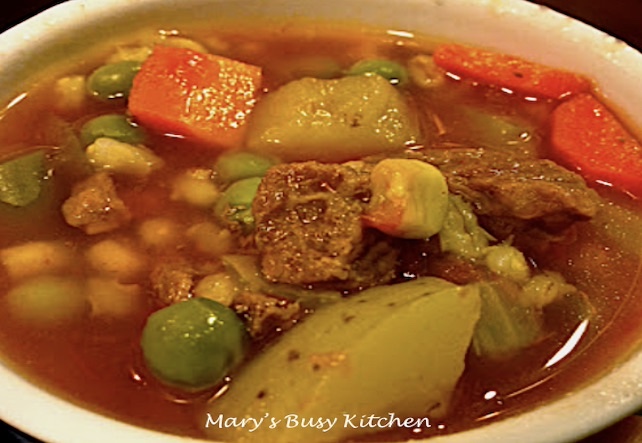 hearty and healthy beef barley soup with rice option for gluten-free