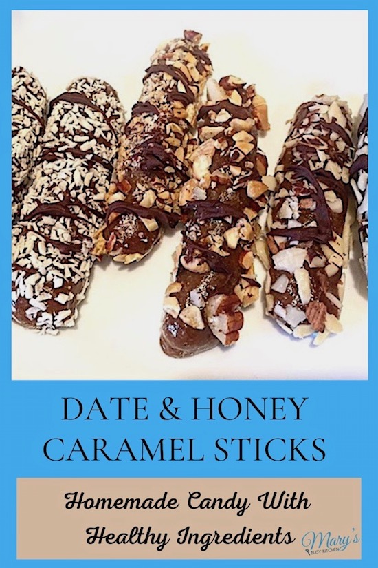 date & honey caramel sticks. homemade healthy candy