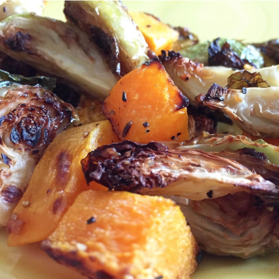 Perfectly Roasted Squash & Brussels Sprouts