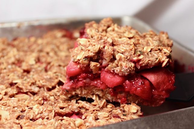 Apple-Berry  Healthy Oat Breakfast Bars ~ Gluten-Free and Vegan