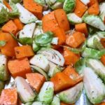roasted squash and Brusssels sprouts