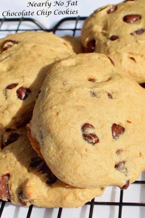 nearly no fat and gluten-free chocolate chip cookies