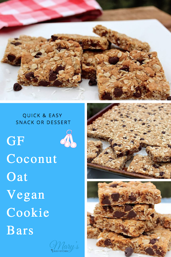gluten-free coconut and oat cookie bars