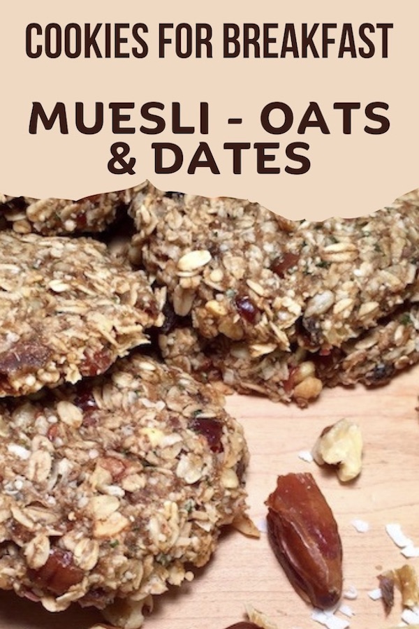 Muesli breakfast cookies gluten-free and vegan with dates and oats