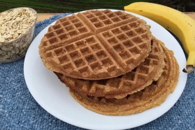 healthy banana protein waffles