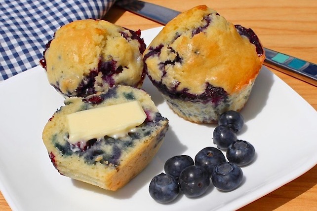 fresh blueberry muffins with allergy-friendly and vegan options