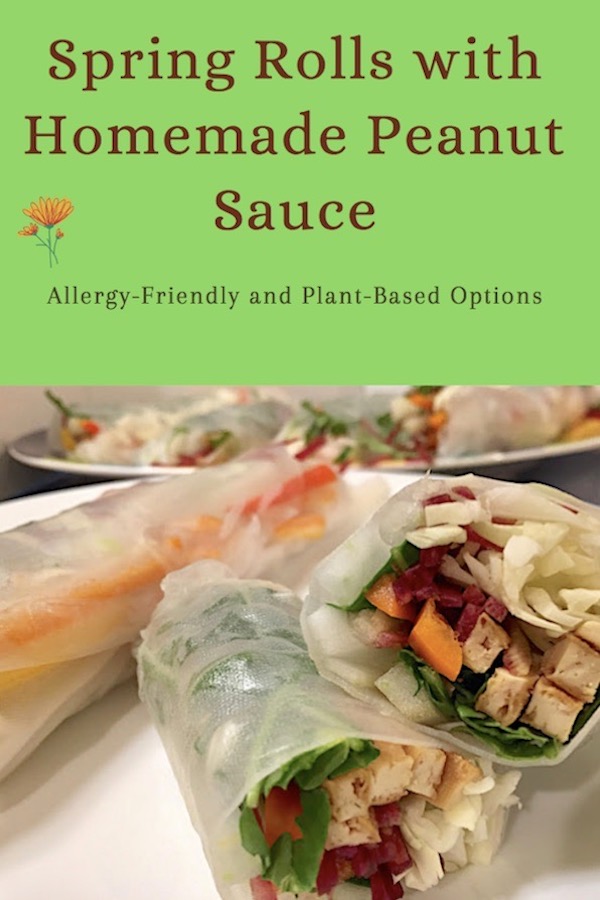 spring rolls with peanut sauce