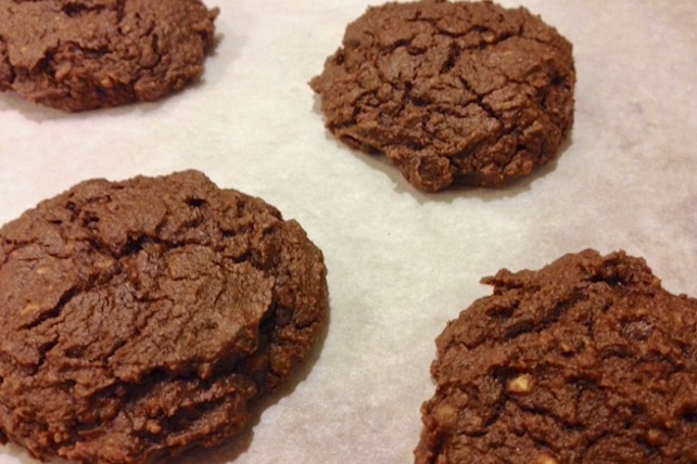 gluten free double chocolate cookies made with garbanzo beans