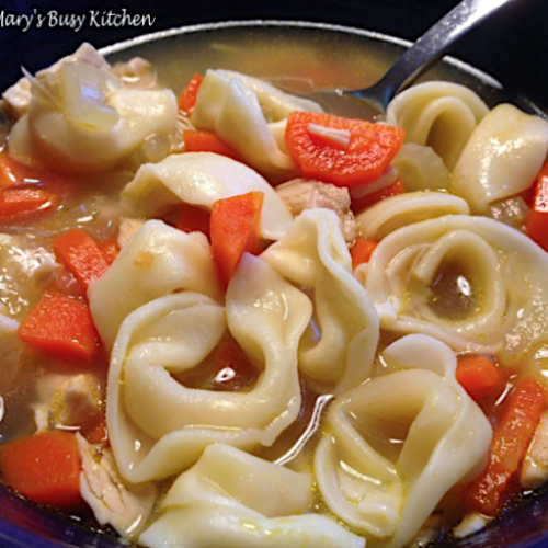 Chicken Tortellini Soup Gluten, egg, & dairyfree options