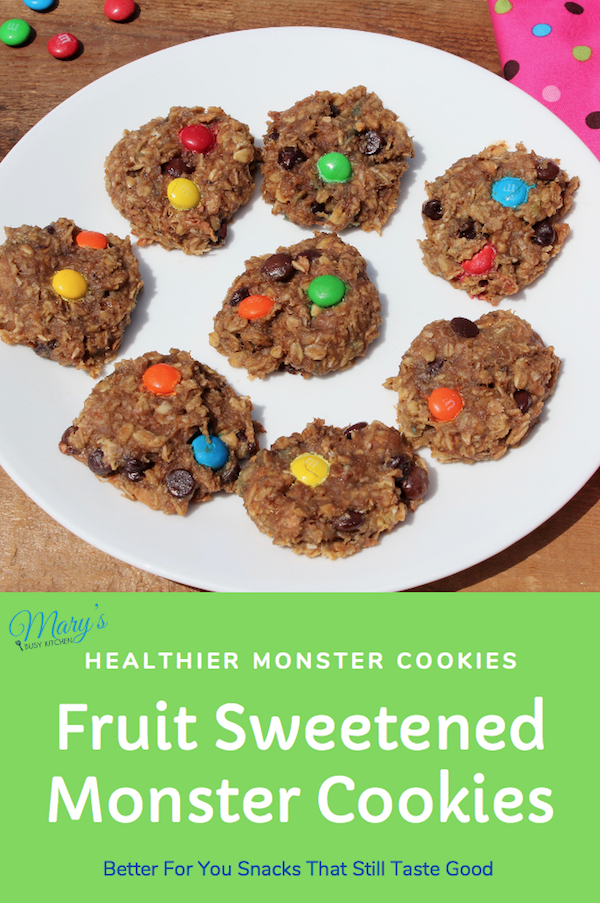fruit sweetened healthier monster cookies