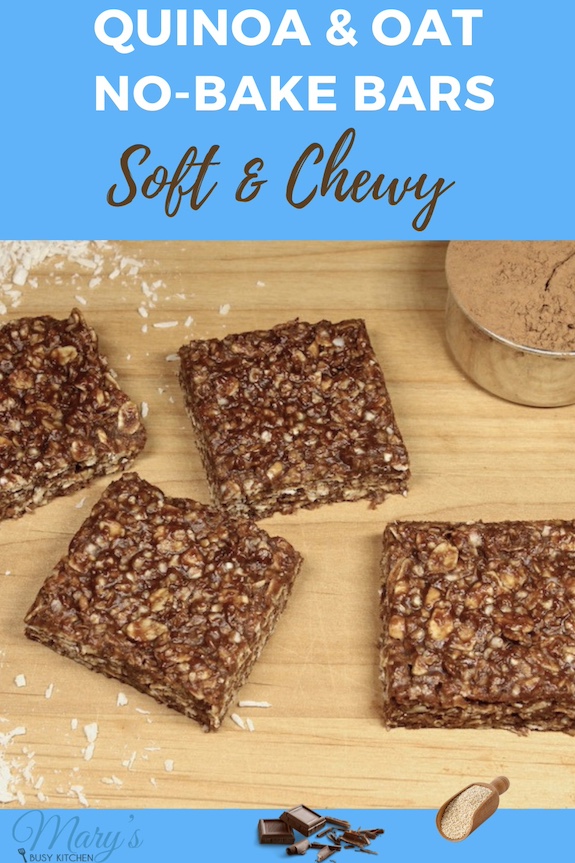 quinoa and oat no-bake chocolate snack bars
