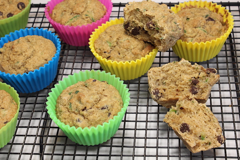 Light and delicious chocolate chip zucchini muffins