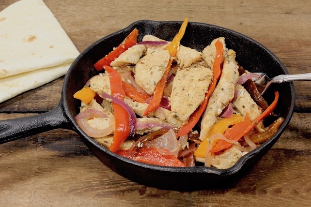 spicy chicken or beef fajitas