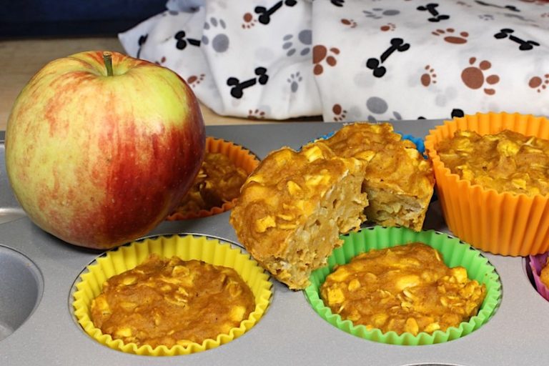 Pumpkin & Apple Pupcakes With Peanut Butter Frosting