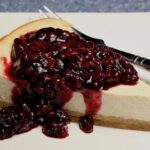 easy vegan cheesecake with berry sauce