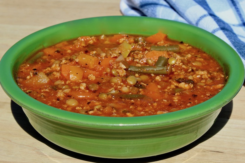 turkey and red lentil vegetable soup ~ sibo friendly