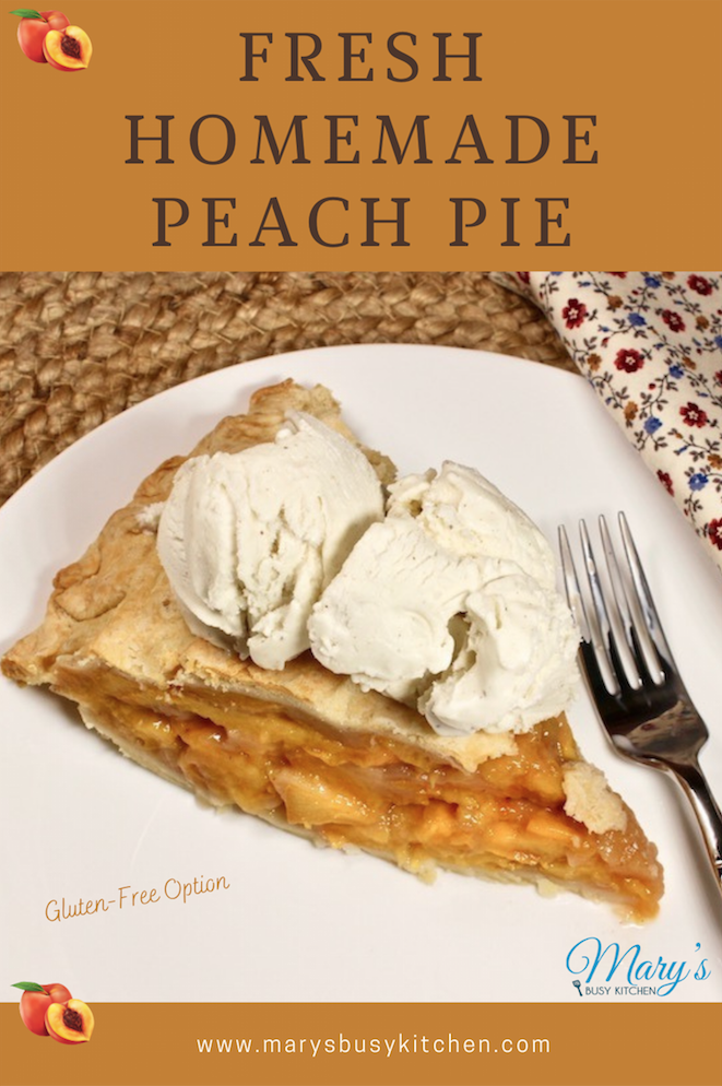 Sweet Homemade Deep Dish Peach Pie