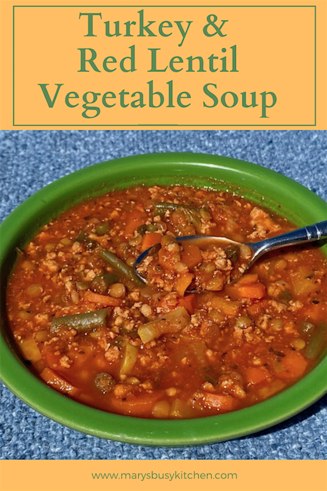 Turkey and red lentil vegetable soup