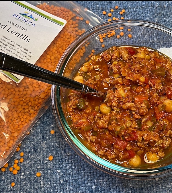 chickpea and red lentil chili