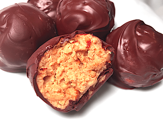 Chocolate covered peanut butter bonbons