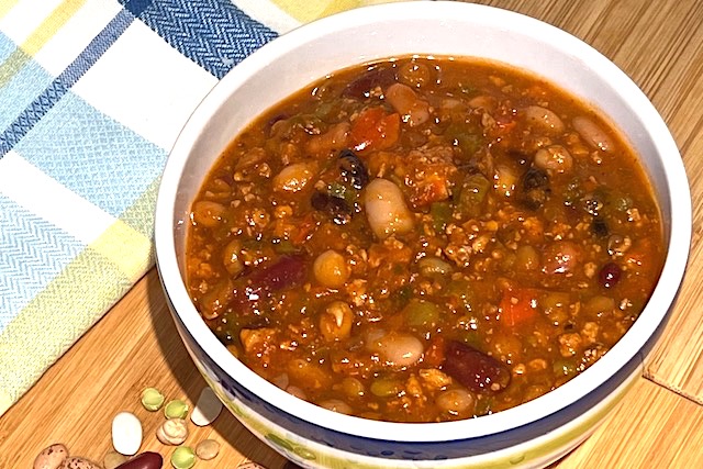 Thick and Hearty Blended Bean Chili ~ Onion & Garlic Free