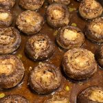 buttery roasted mushrooms with garlic and sheep cheese