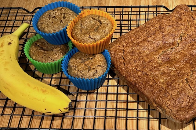 Healthiest GF Banana Muffins and snack cake