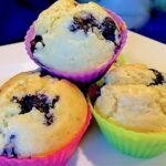 fresh homemade blueberry muffins with less fat