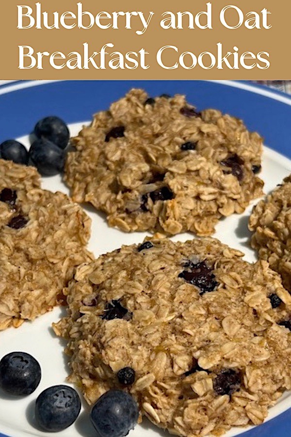 Blueberry and oat breakfast cookies with collagen