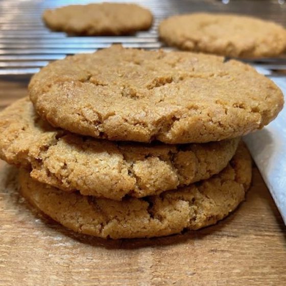 tiger nut peanut butter cookies. Gluten, grain, and egg-free.