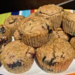 gluten-free low-fat banana blueberry muffins