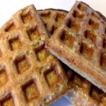 easy quinoa oat and banana waffles all whipped up in a blender