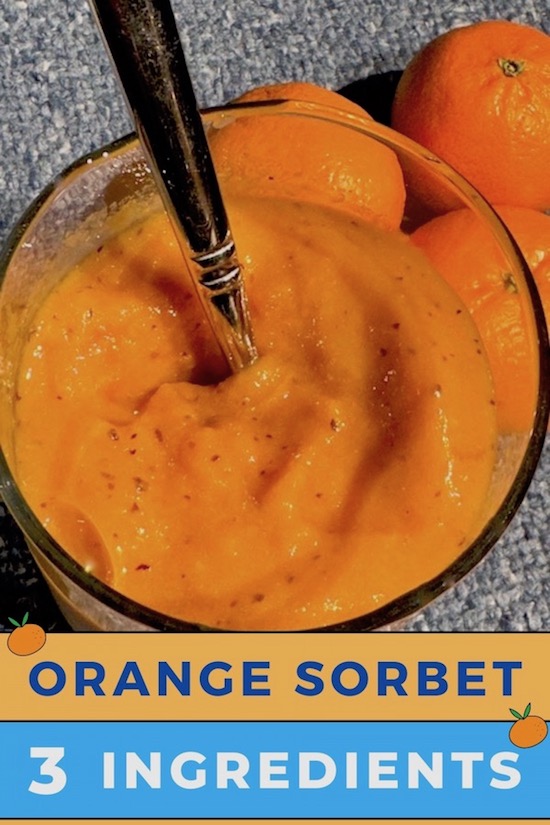 delicious and healthy allergy-friendly, vegan orange sorbet