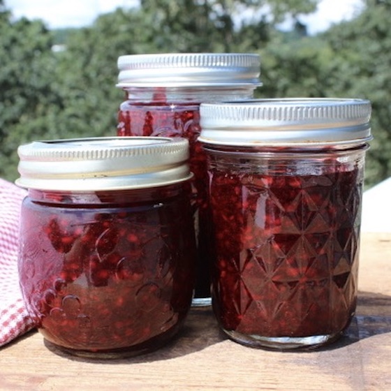 fresh raspberry freezer jam
