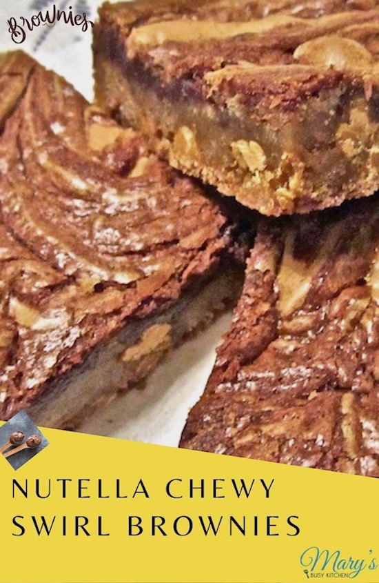 Nutella chewy swirl brownies with gluten-free option