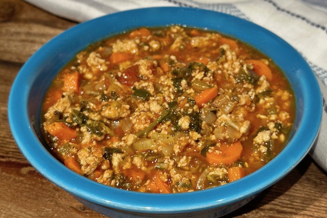 Grain-Free Ground Turkey Vegetable Soup ~ Low FODMAP