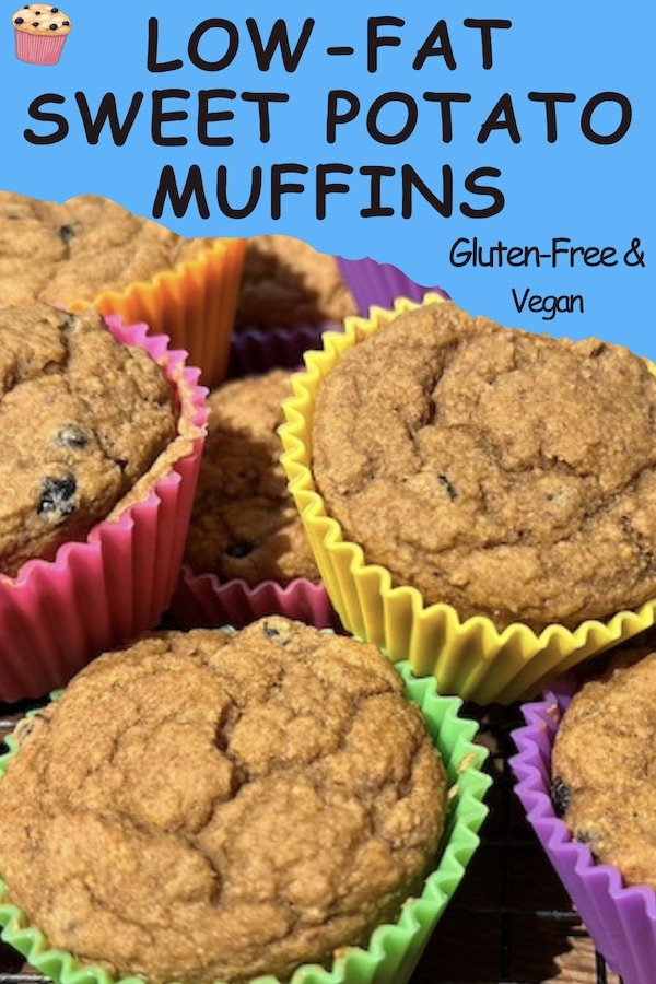 low-fat sweet potato muffins, gluten-free and vegan