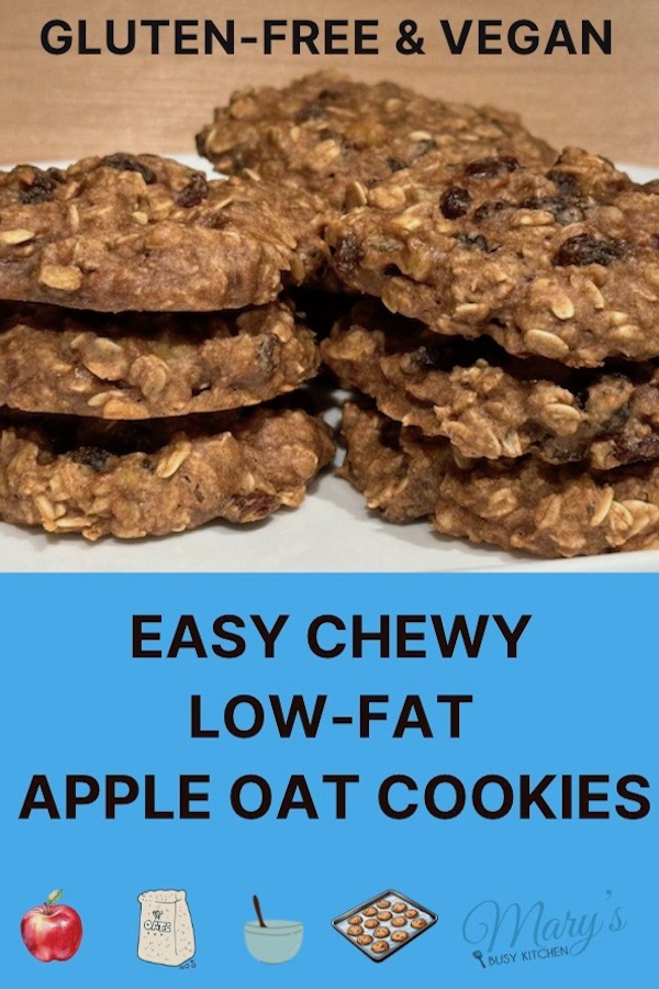 easy and healthy oatmeal cookies with apples and raisins