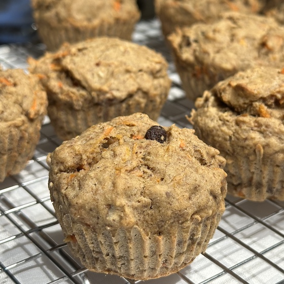 carrot cake muffins, gluten, dairy, and egg-free